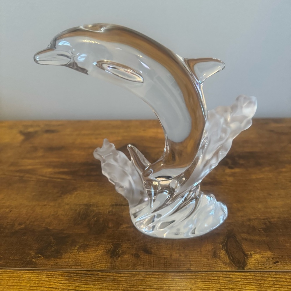 Lenox Fine‎ Crystal Dolphin Figurine Made In Germany With Foil Label